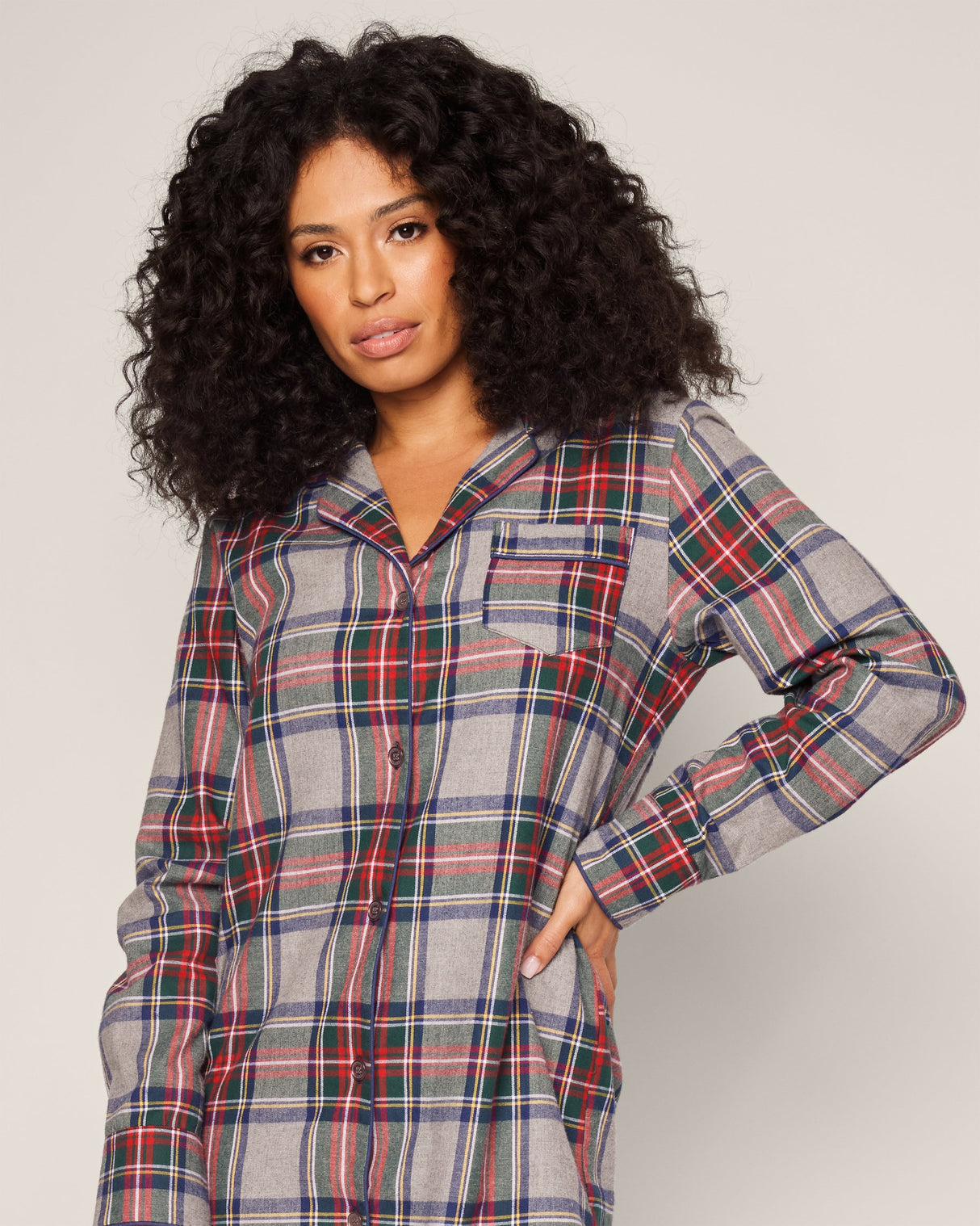 Women's Brushed Cotton Nightshirt in Westminster Tartan