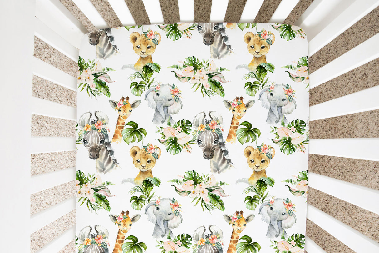 Fitted Crib Sheet - Africa Animals