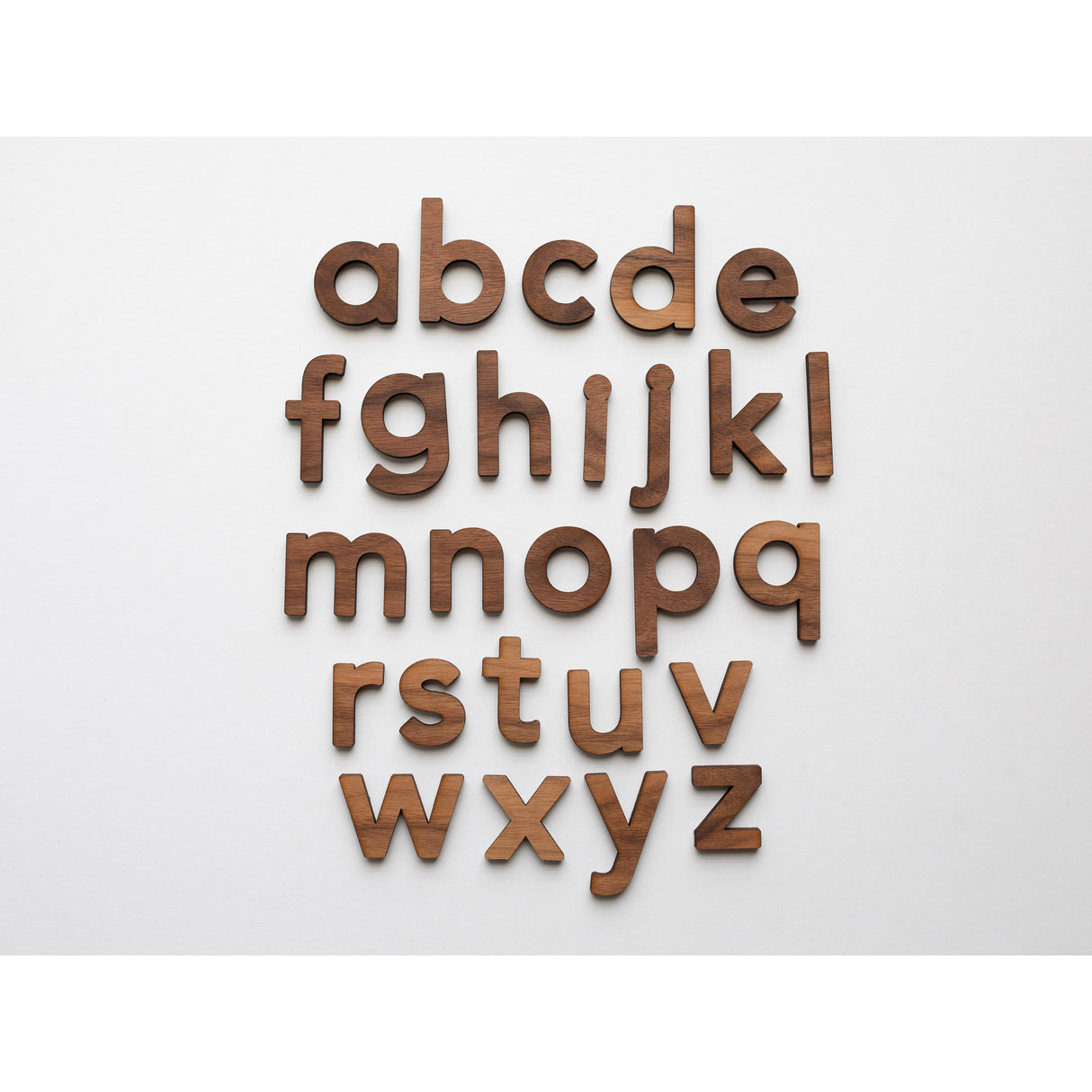 Wooden Alphabet Set • Wood Letters & Movable Alphabet in Walnut - HoneyBug 