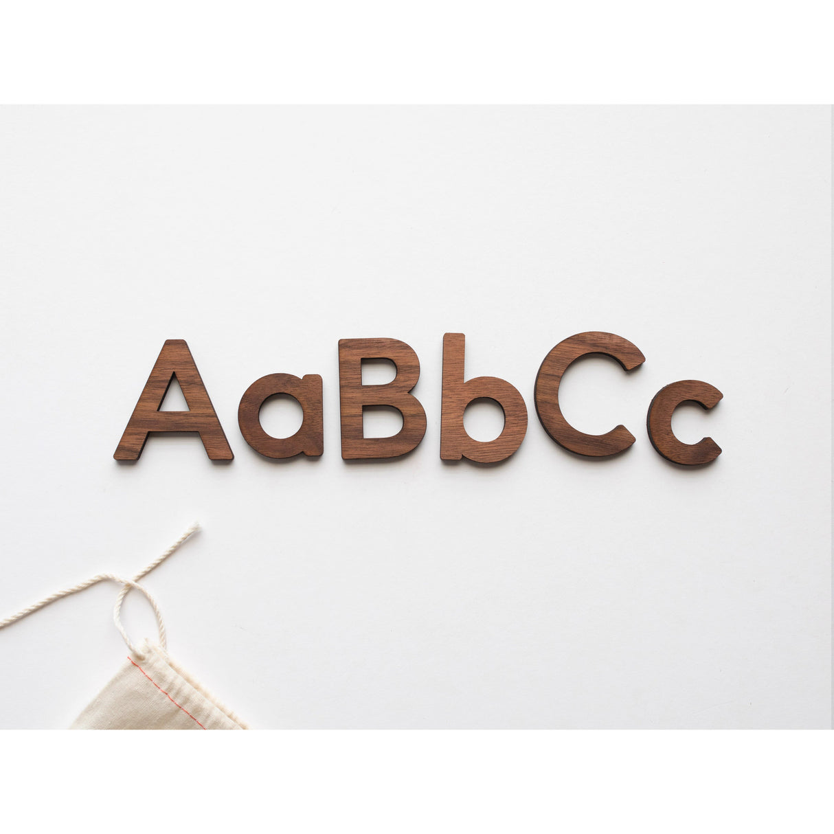 Wooden Alphabet Set • Wood Letters & Movable Alphabet in Walnut - HoneyBug 