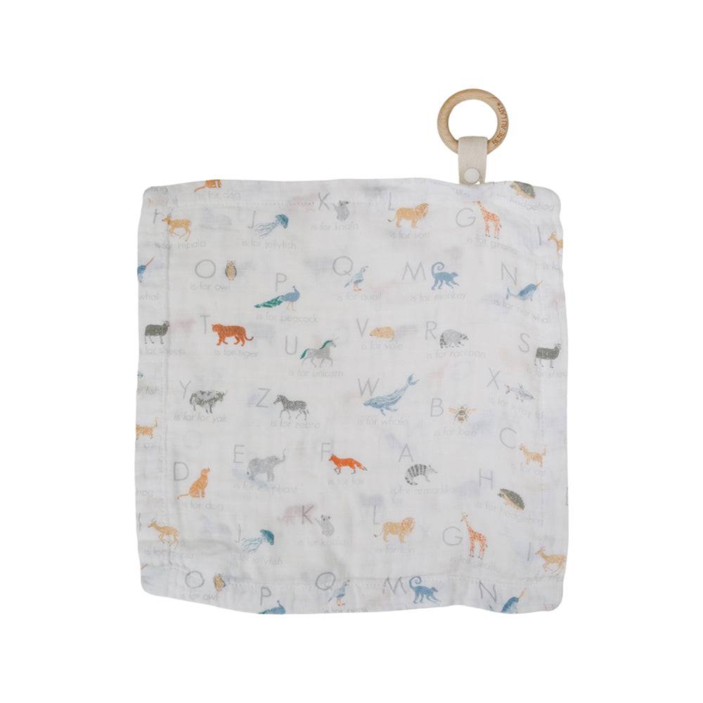 Animal Alphabet Oh So Soft Muslin Teether Blanket - HoneyBug 