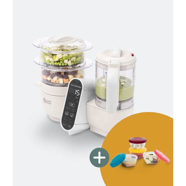 Duo Meal Station Baby Food Maker + 4 Free Food Containers - HoneyBug 