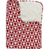 Checkered Hearts Ribbed Bamboo Fleece Quilt