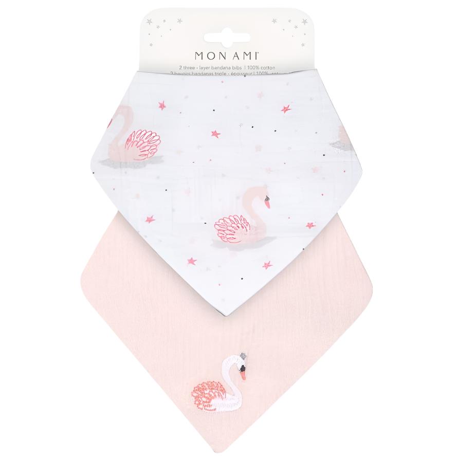 French Swan 2 Pk Bib Set