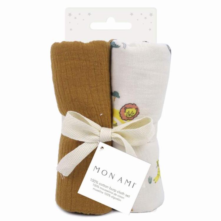 Animaux de Safari 2 Pk Burp Cloth Set