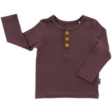 HENLEY LONG SLEEVE- Black Cherry