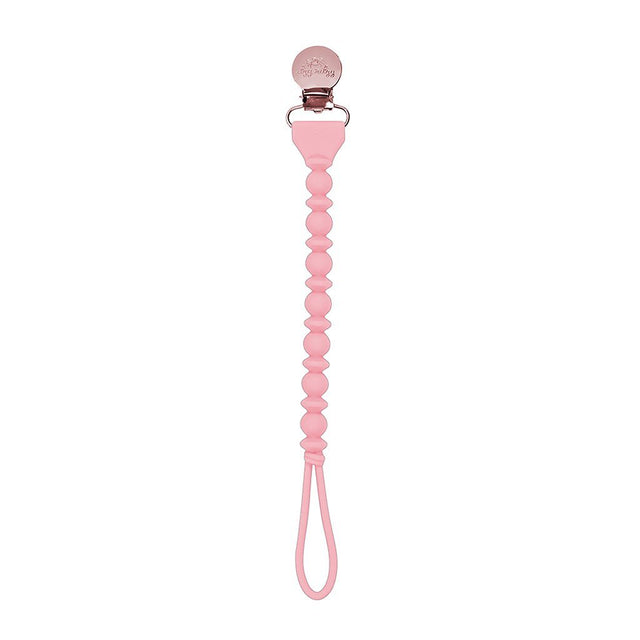 Sweetie Strap Silicone Pacifier Clip - Pink Beaded - HoneyBug 