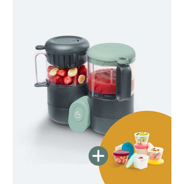 Duo Meal Lite Baby Food Maker + 6 Free Food Containers - HoneyBug 
