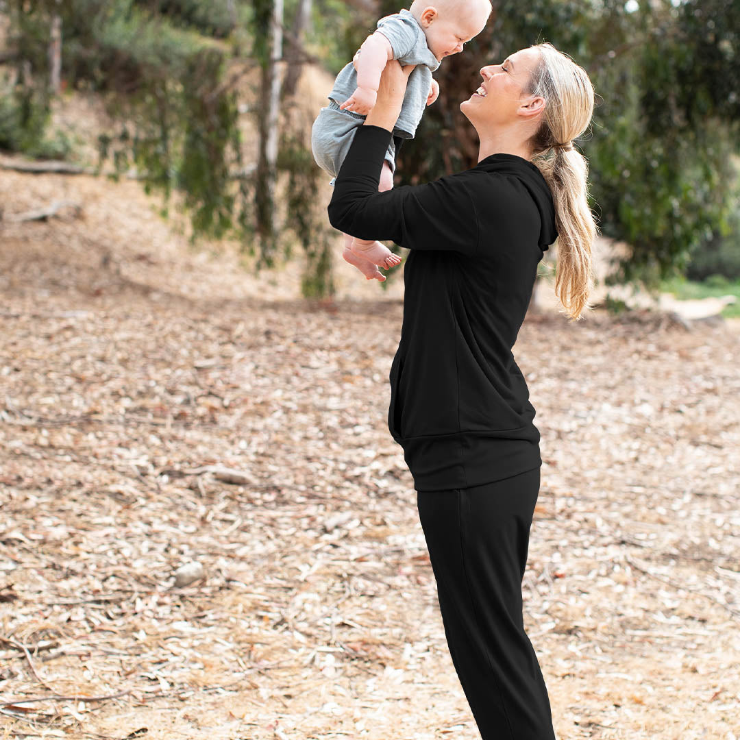 Bamboo Maternity & Postpartum Joggers | Black - HoneyBug 