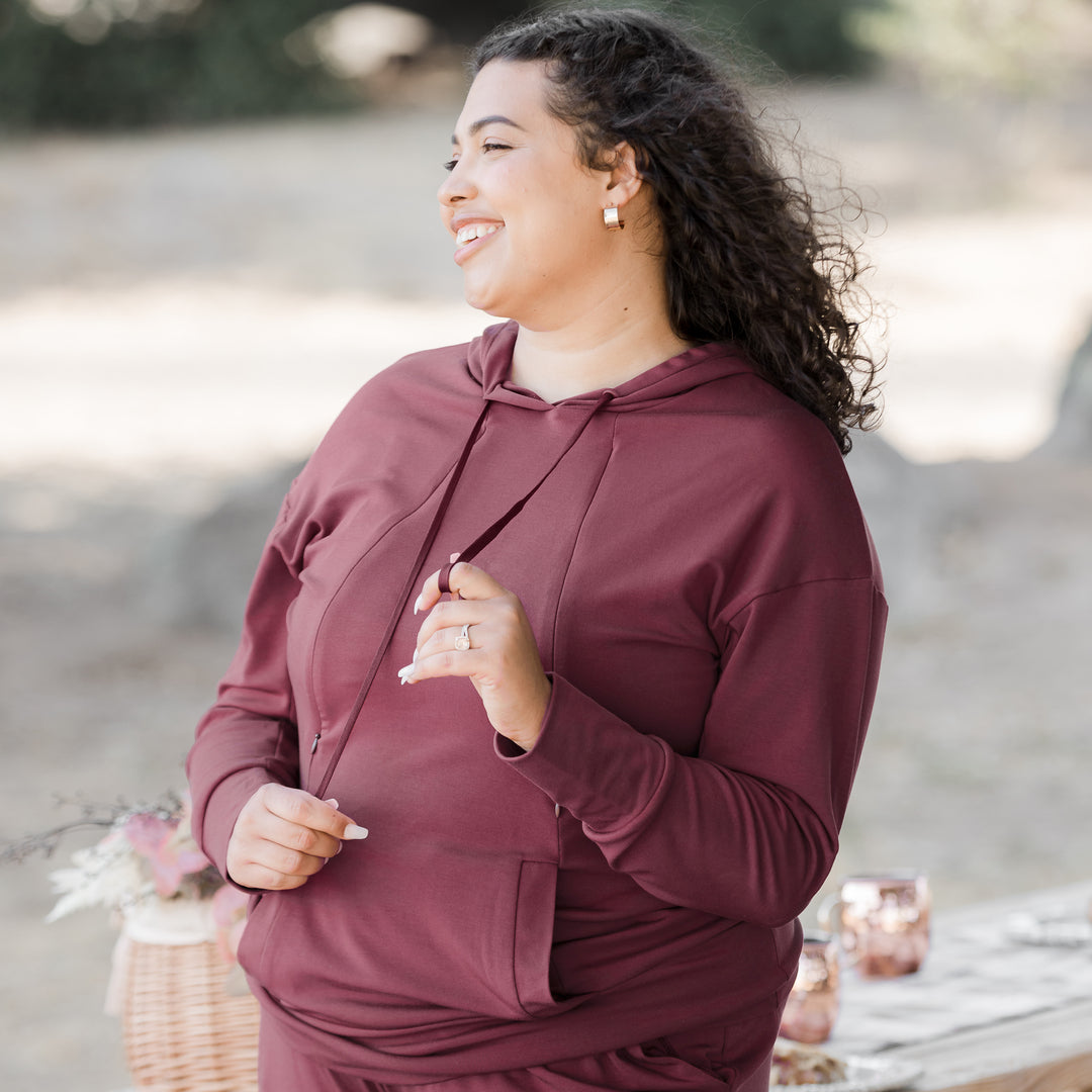 Bamboo Nursing Hoodie | Fig - HoneyBug 