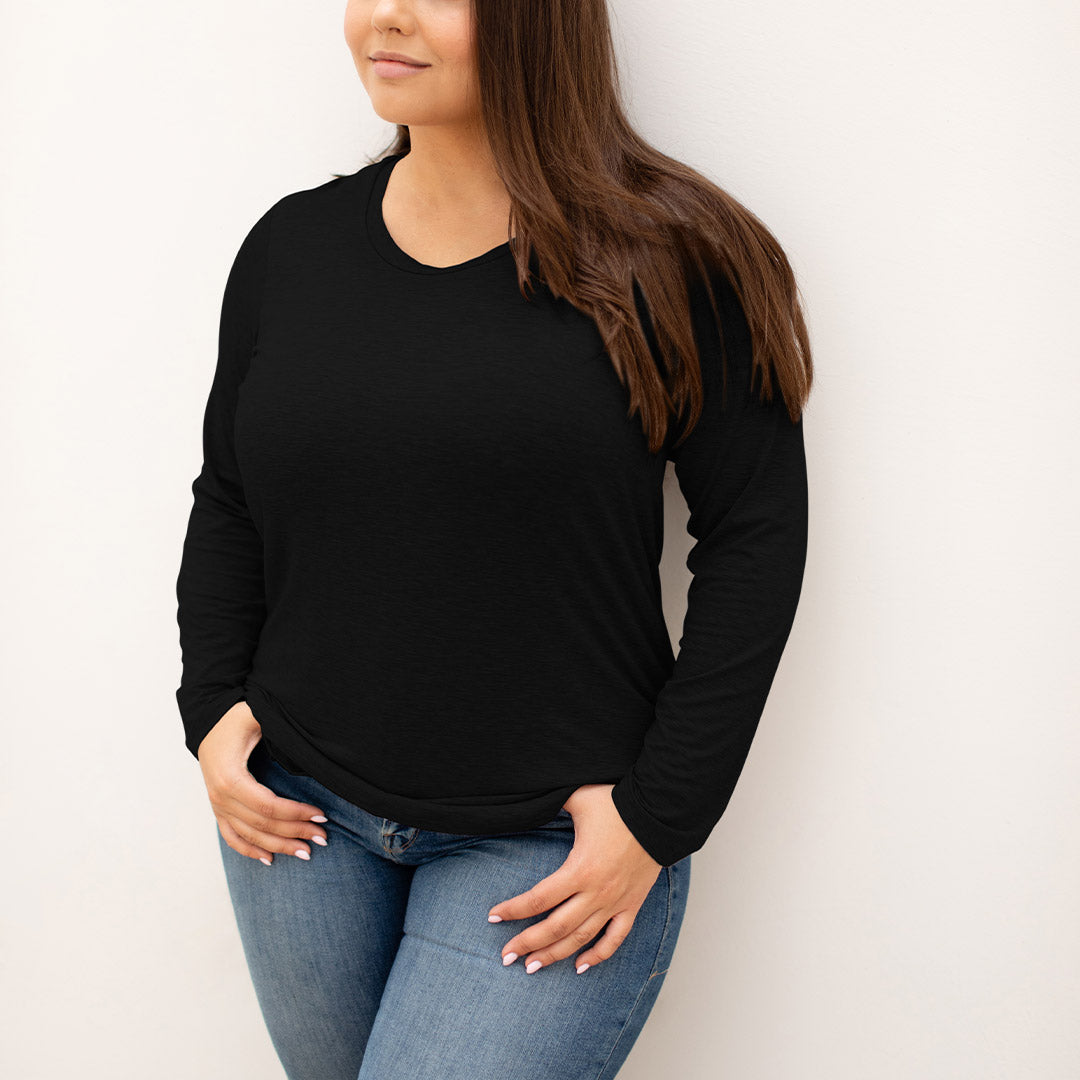 Bamboo Nursing & Maternity Long Sleeve T-shirt | Black - HoneyBug 