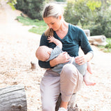 Bamboo Nursing & Maternity Long Sleeve T-shirt | Evergreen - HoneyBug 