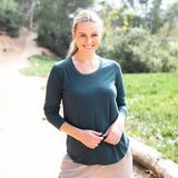 Bamboo Nursing & Maternity Long Sleeve T-shirt | Evergreen - HoneyBug 