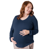 Bamboo Nursing & Maternity Long Sleeve T-shirt | Navy - HoneyBug 