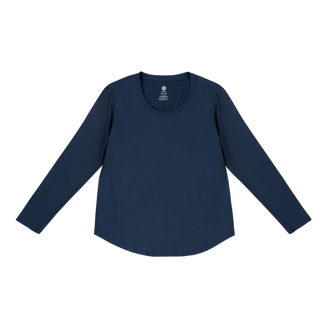 Bamboo Nursing & Maternity Long Sleeve T-shirt | Navy - HoneyBug 