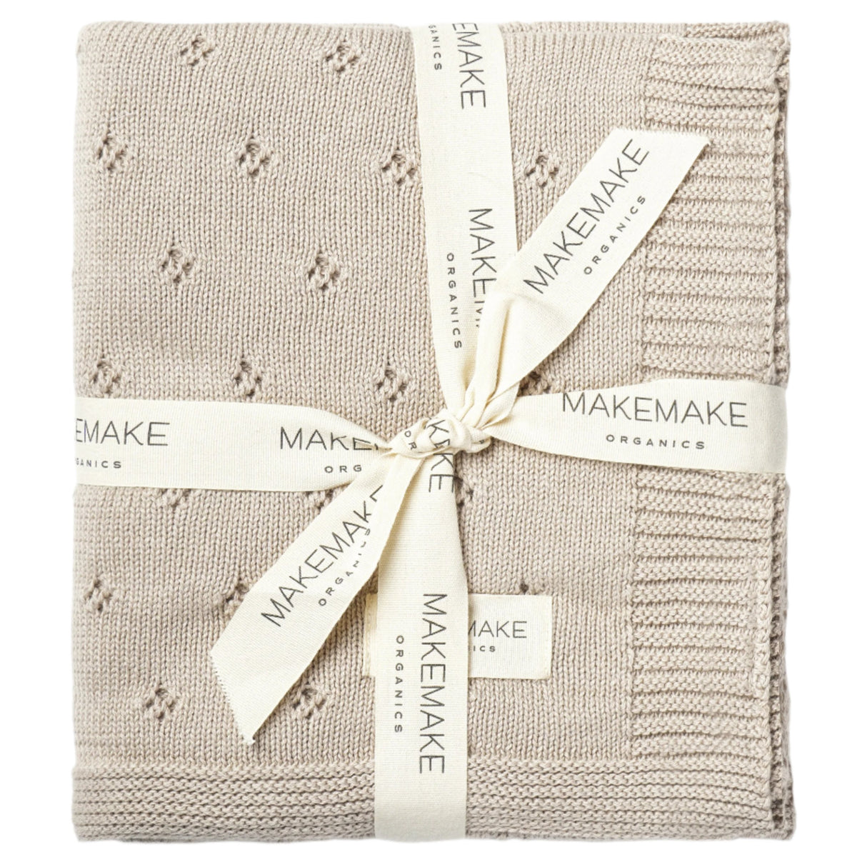 Organic Cotton Pointelle Baby Blanket - Beige