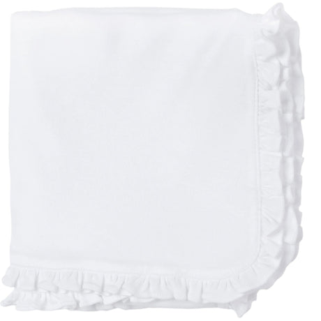 Ruffled Edge Pima Cotton Blanket - White - HoneyBug 