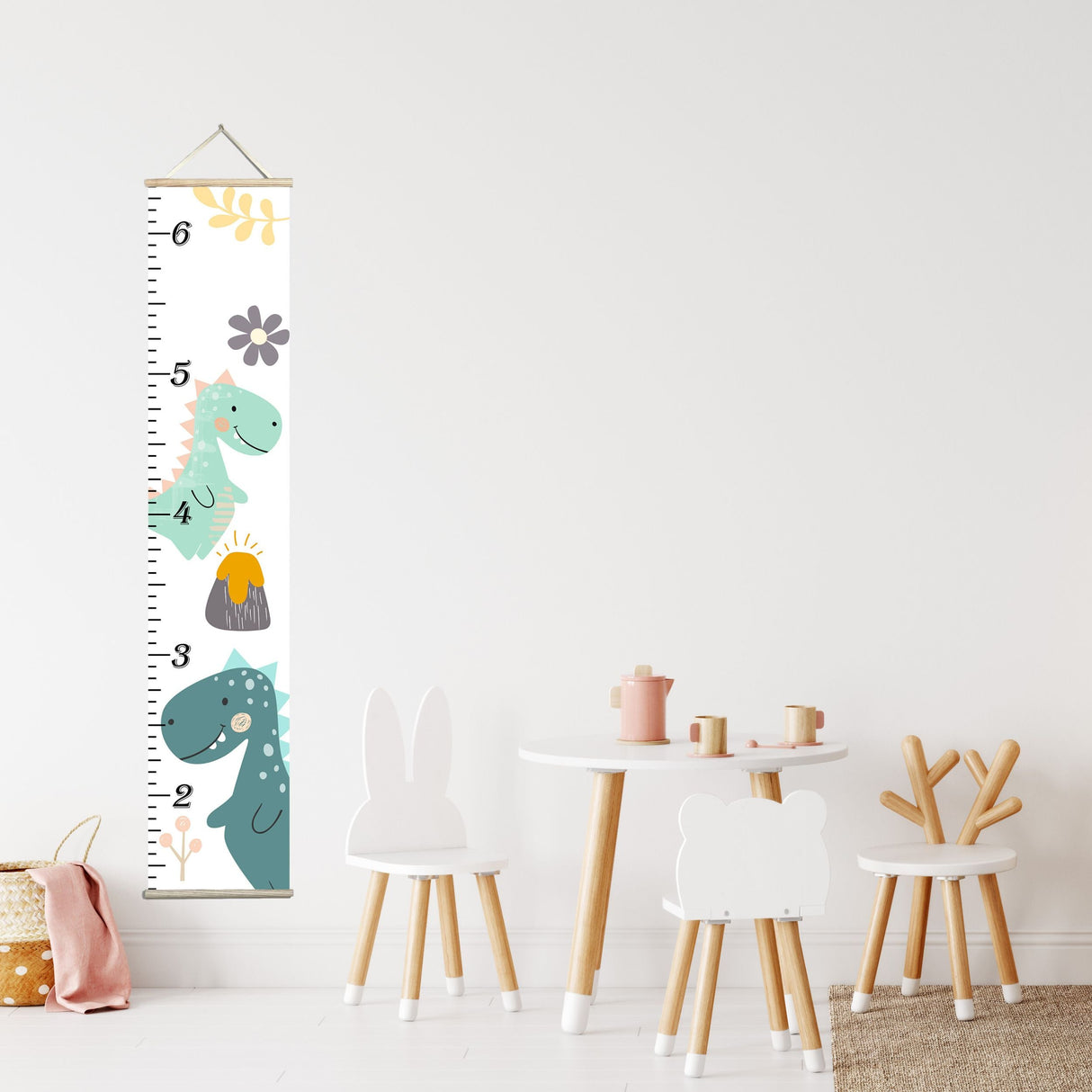 Canvas Kids Growth Chart - Dino