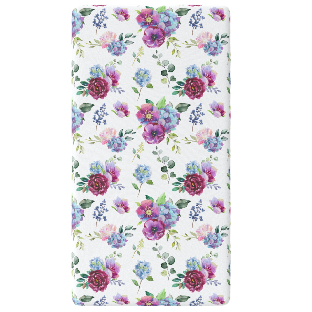 Fitted Crib Sheet - Blue Floral