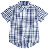 Blue Plaid Pima Cotton Shirt - HoneyBug 