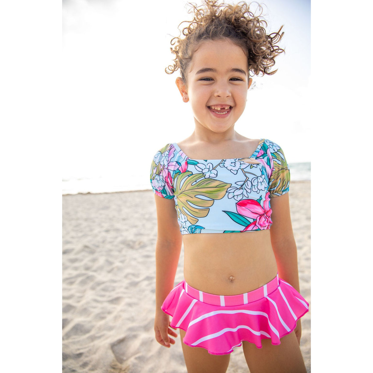 Silver Seaside Two Piece Swimsuit - HoneyBug 