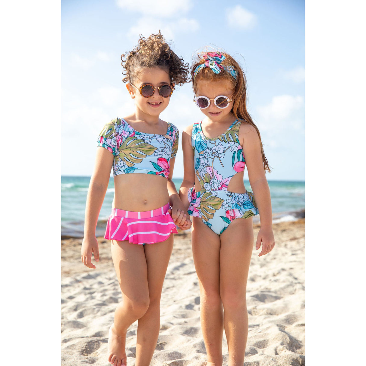 Silver Seaside Two Piece Swimsuit - HoneyBug 