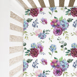 Fitted Crib Sheet - Blue Floral