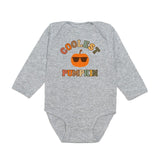 Coolest Pumpkin Long Sleeve Bodysuit - Gray