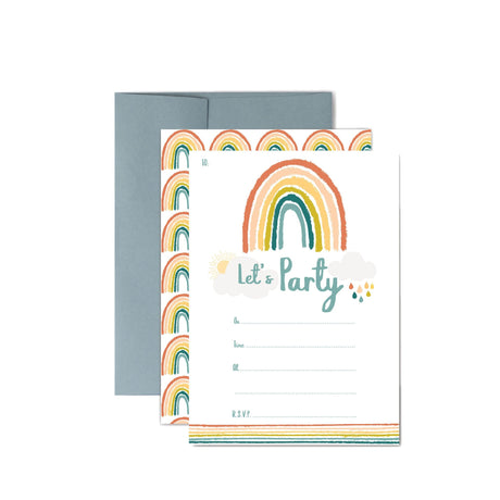 Little Rainbow Birthday Party Invitations