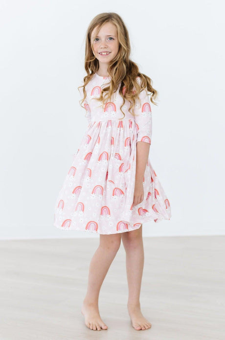 Fun & Flowers 3/4 Sleeve Pocket Twirl Dress