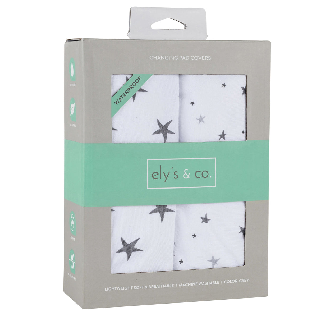 Waterproof Changing Pad Cover | Cradle Sheet Set - Grey Stars