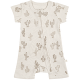 Organic Baby Short Zip Romper - Cactus