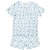 Charles Boys' Pima Cotton Short Set - Tennis Match Blue - HoneyBug 