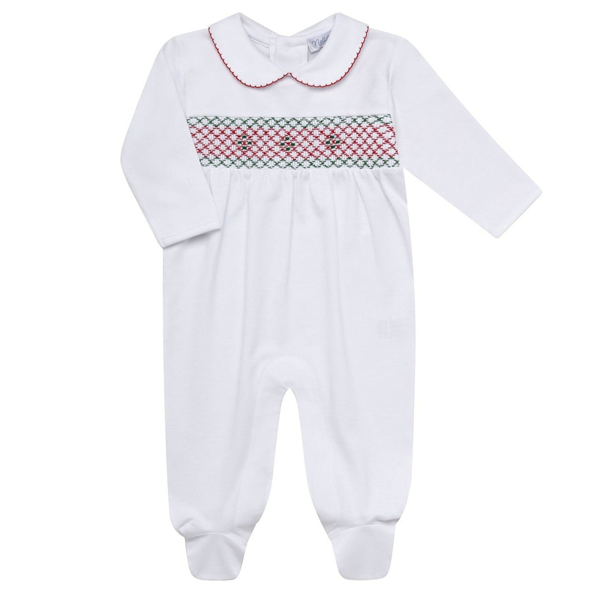 Christmas Smocked Footie - HoneyBug 