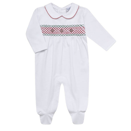 Christmas Smocked Footie - HoneyBug 