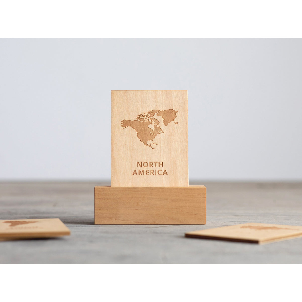 Wooden Continent Flash Cards • Maps of All 7 Continents on Wood - HoneyBug 