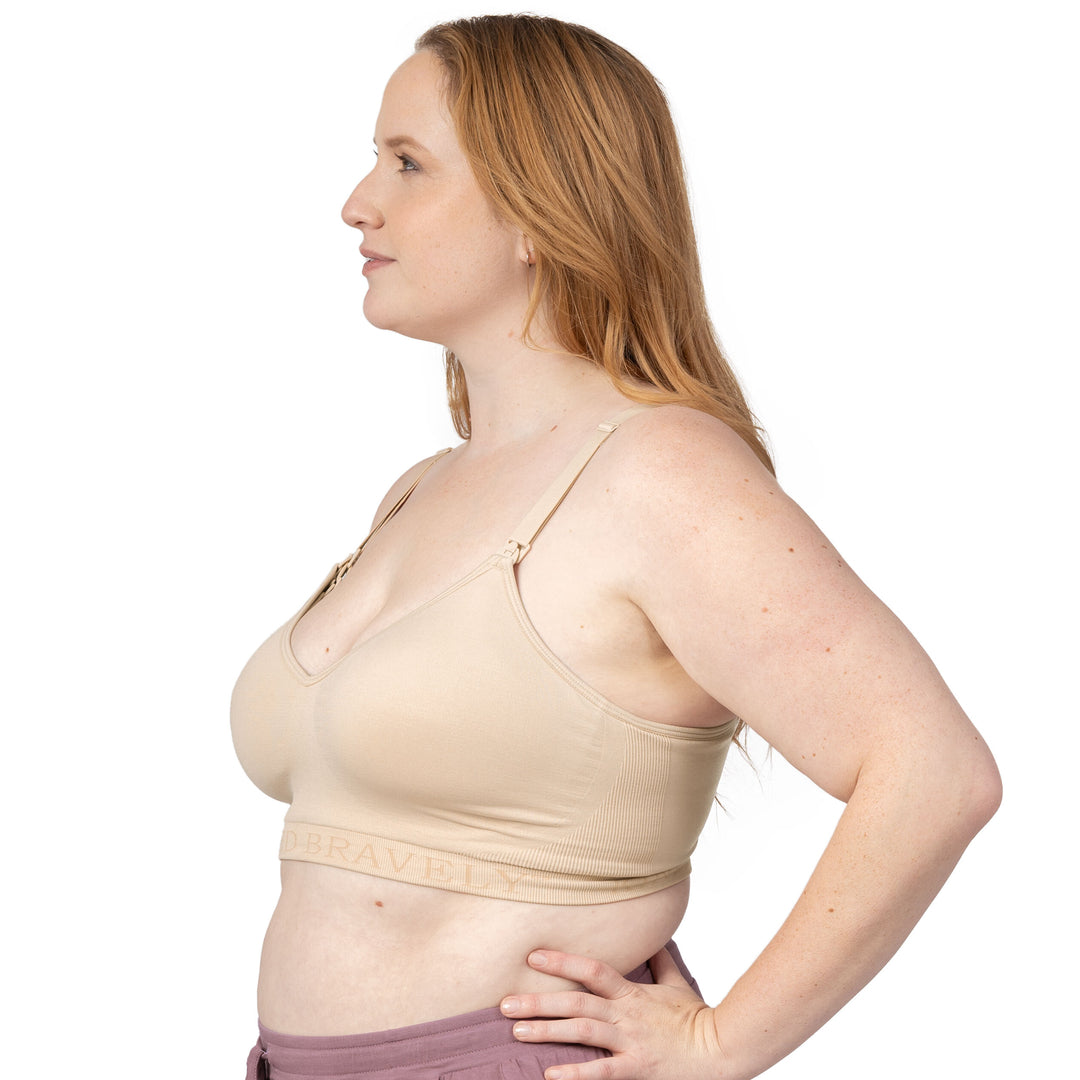 Signature Sublime® Contour Hands-Free Pumping & Nursing Bra | Beige - HoneyBug 