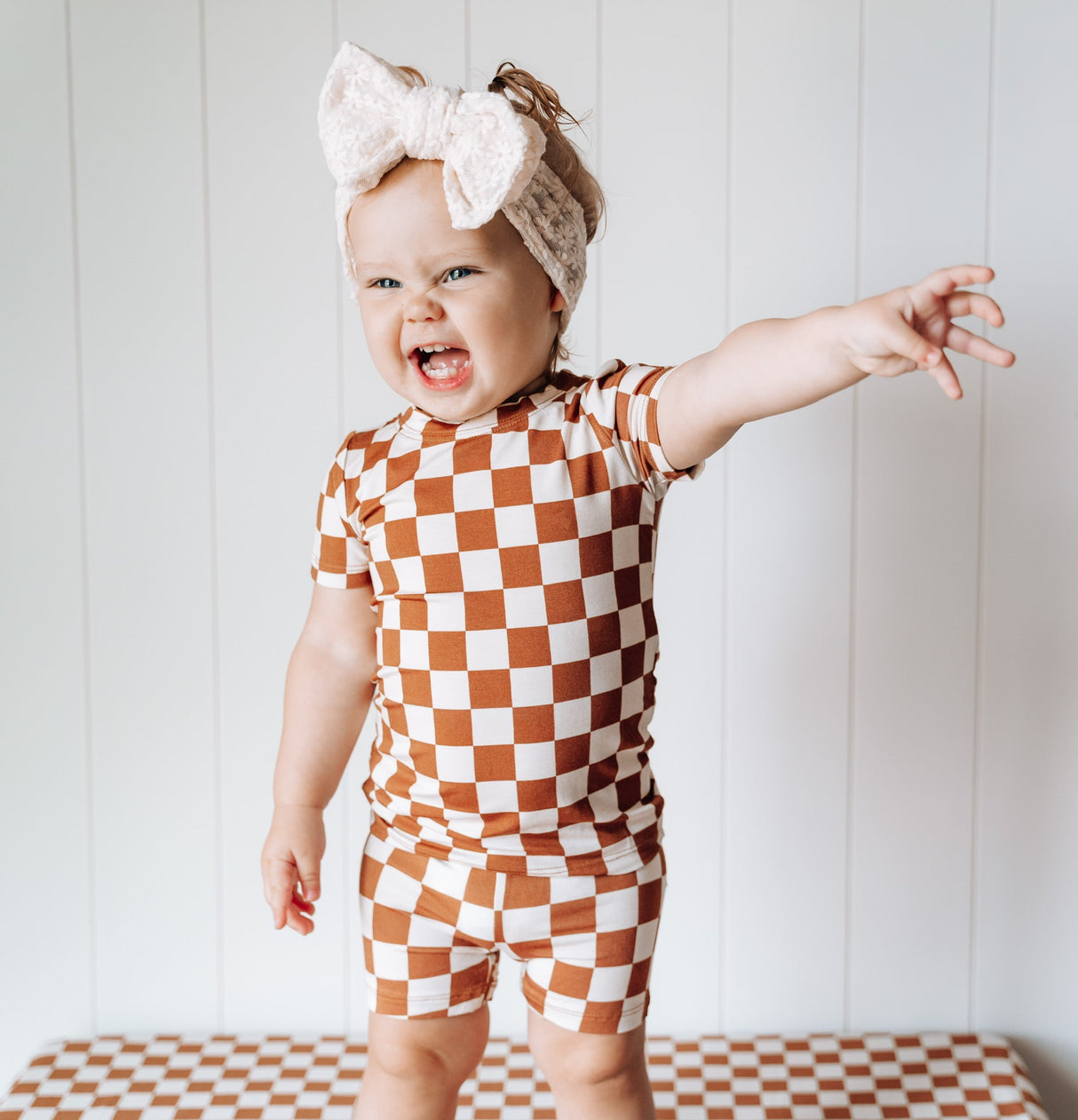 COPPER CHECKERS DREAM SHORT SET