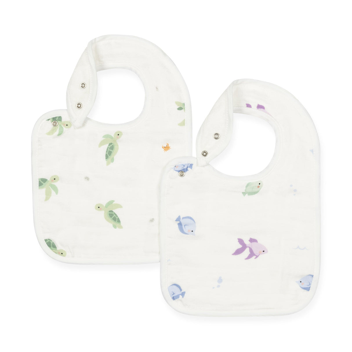 Fish & Turtle Bib Set