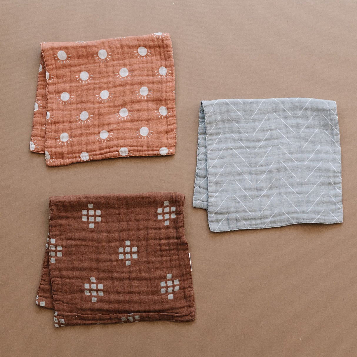 Chestnut Textile Muslin Burp Cloth