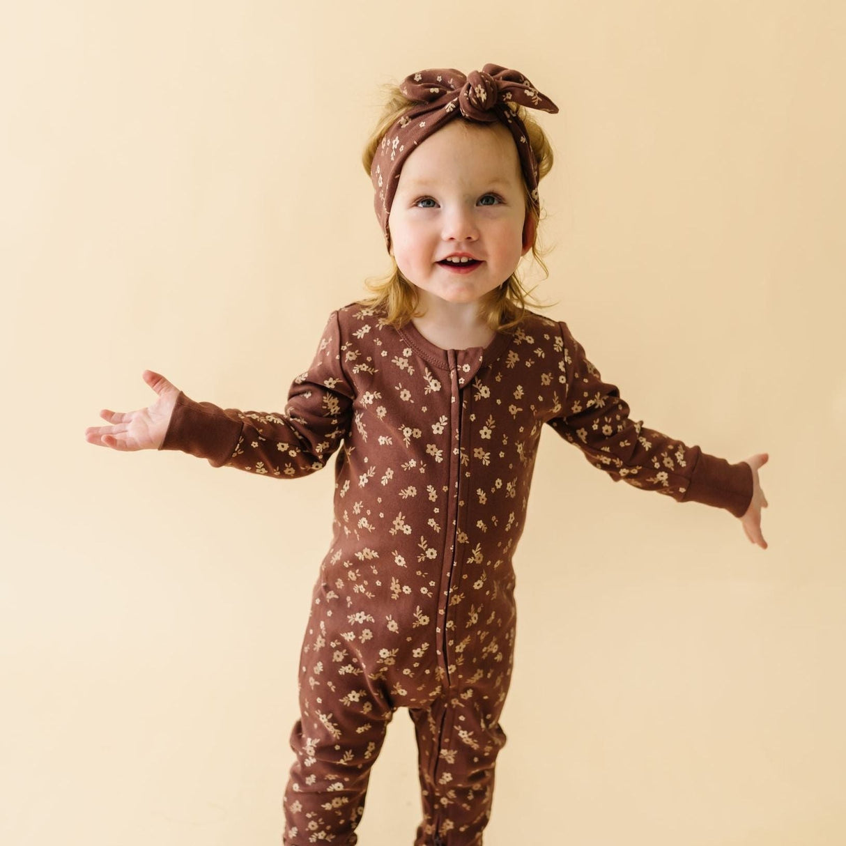 Organic 2-Way Zip Romper - Winter Bloom