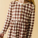 Organic Twirl Dress - Plum Gingham