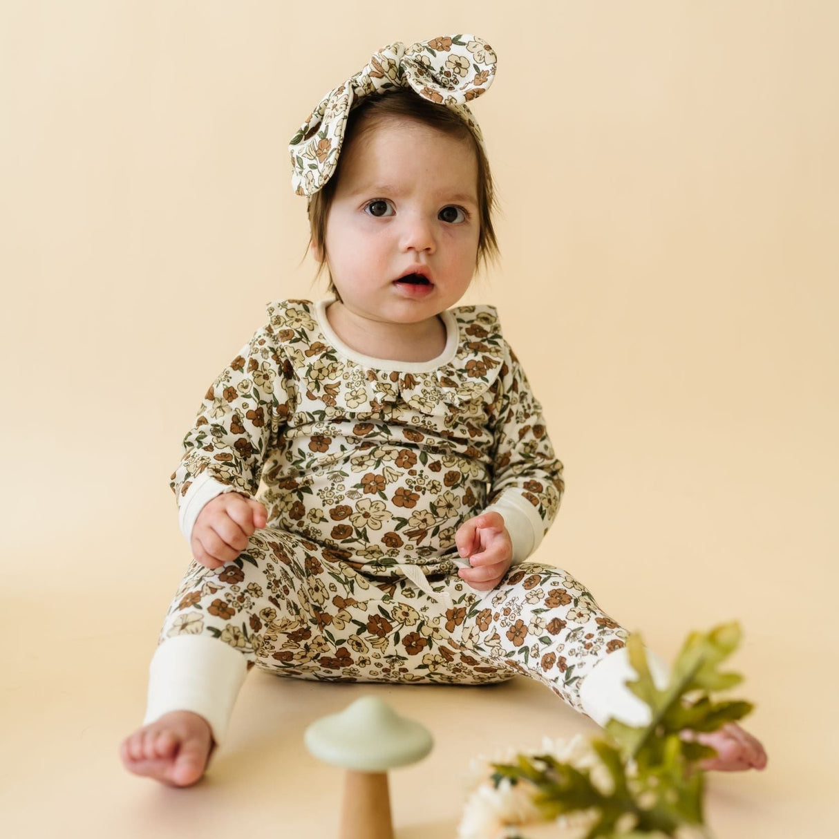 Organic Ruffle Onesie & Pants Set - Daffodil