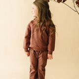 Organic Fleece Jogger Pants - Plum