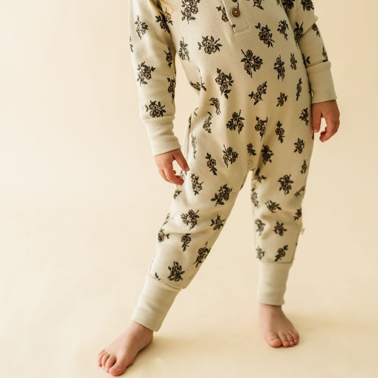 Organic Button Romper - Posy