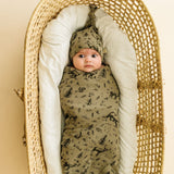 Organic Swaddle Blanket & Hat - Forest Folk