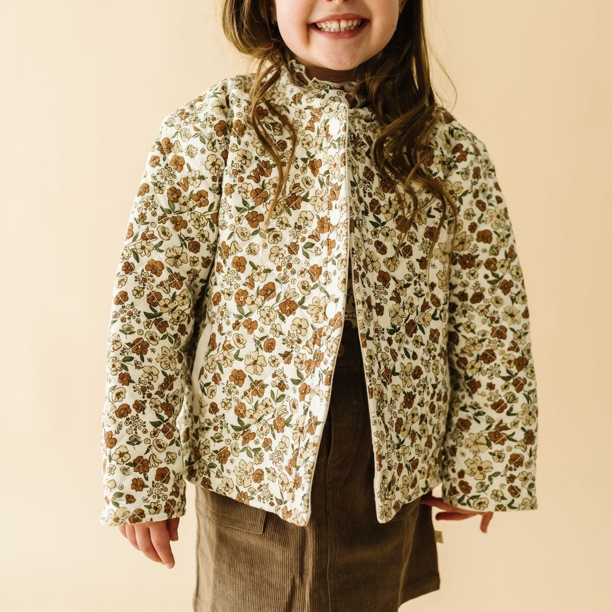 Organic Quilted Button Jacket - Daffodil