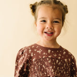 Organic Smocked Dress - Winter Bloom