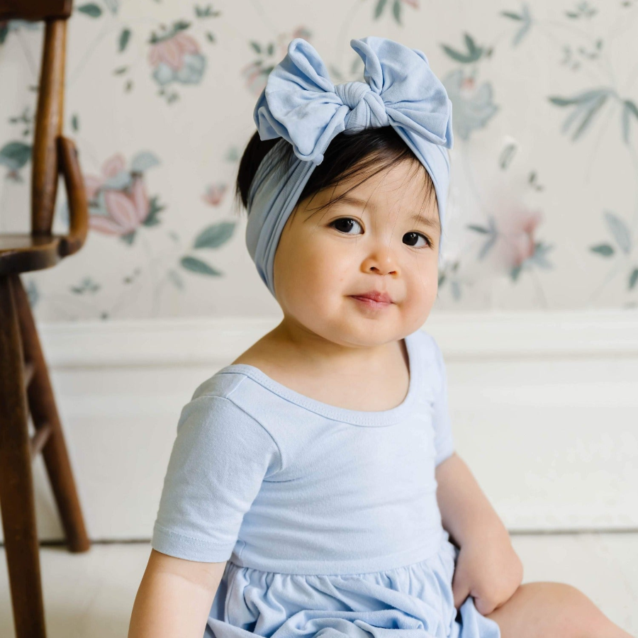 Baby Bloom Bows: Dusty Blue - HoneyBug 