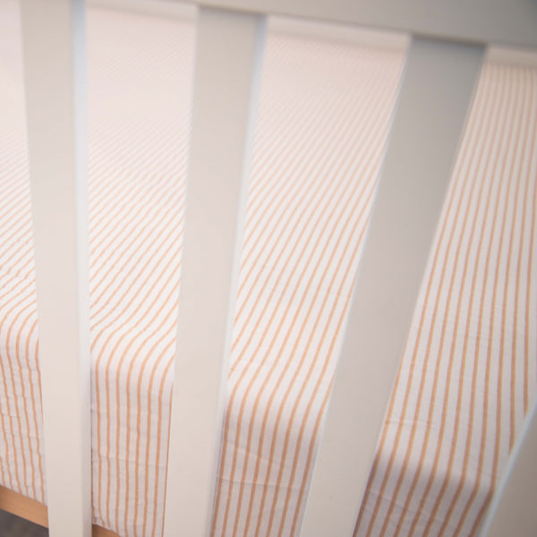 Crib Sheet Set - Mauve Tulip & Stripes - HoneyBug 